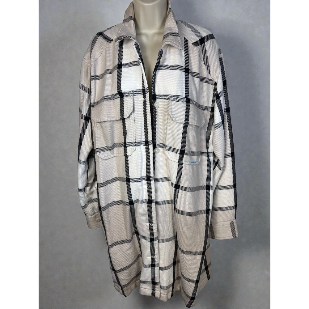 The North Face Women's Valley Twill Utility Coat, White Dune Macro Plaid Size L